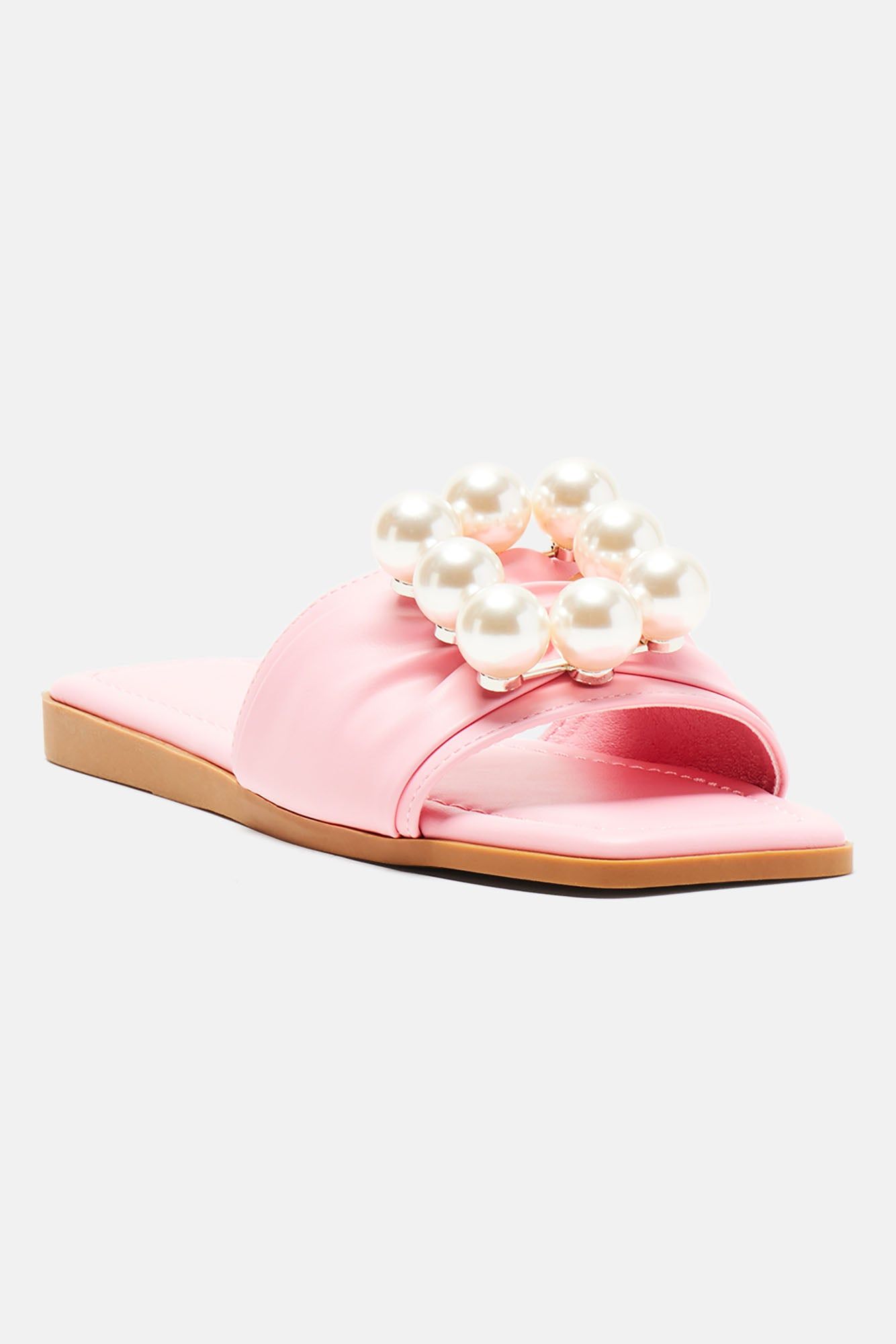 Pretty Pearls Flat Sandals - Pink sold by Fashion Nova product image thumbnail 2