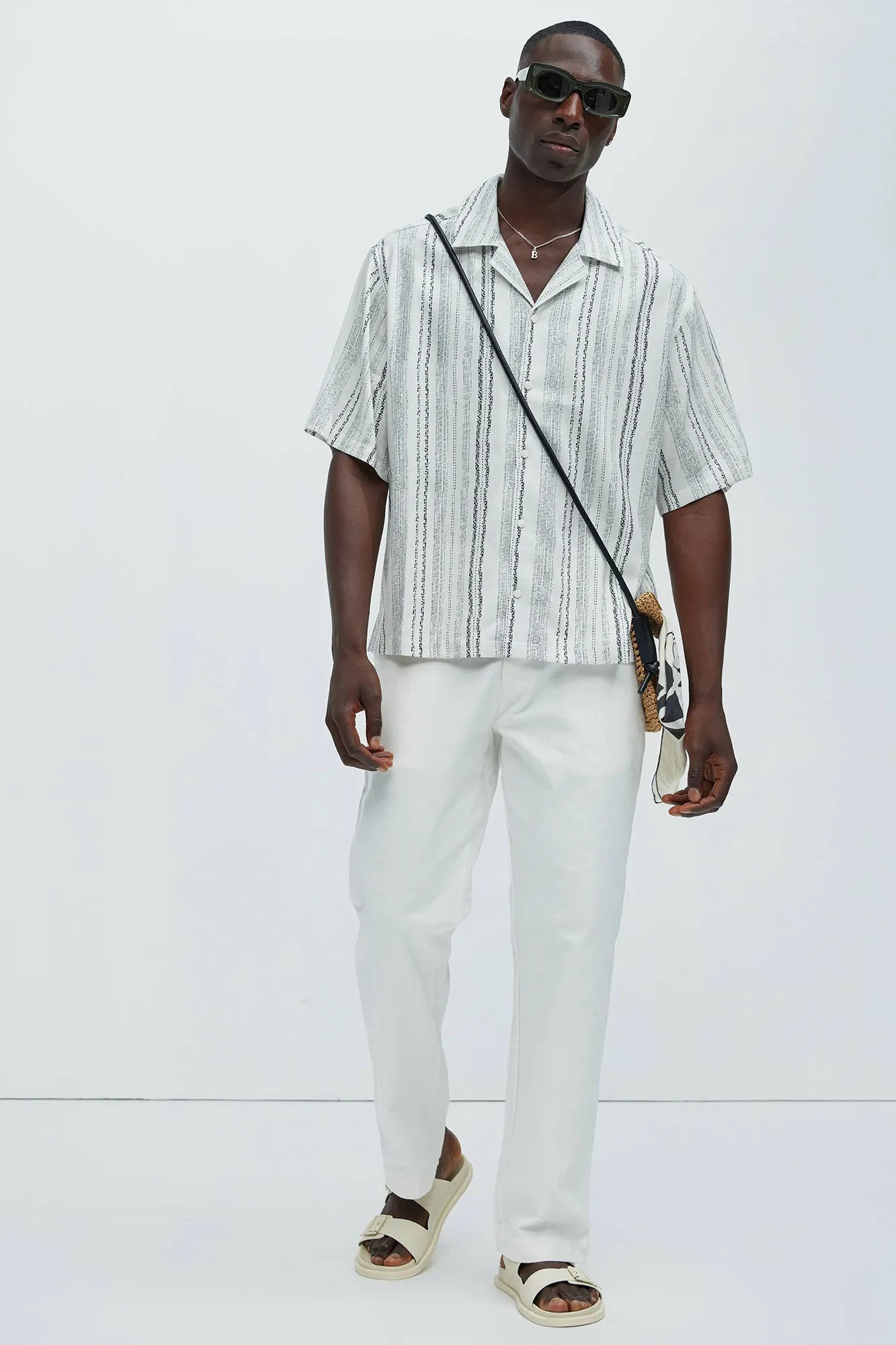 Tristan Linen Shirt - Off White/combo sold by Fashion Nova product image thumbnail 2