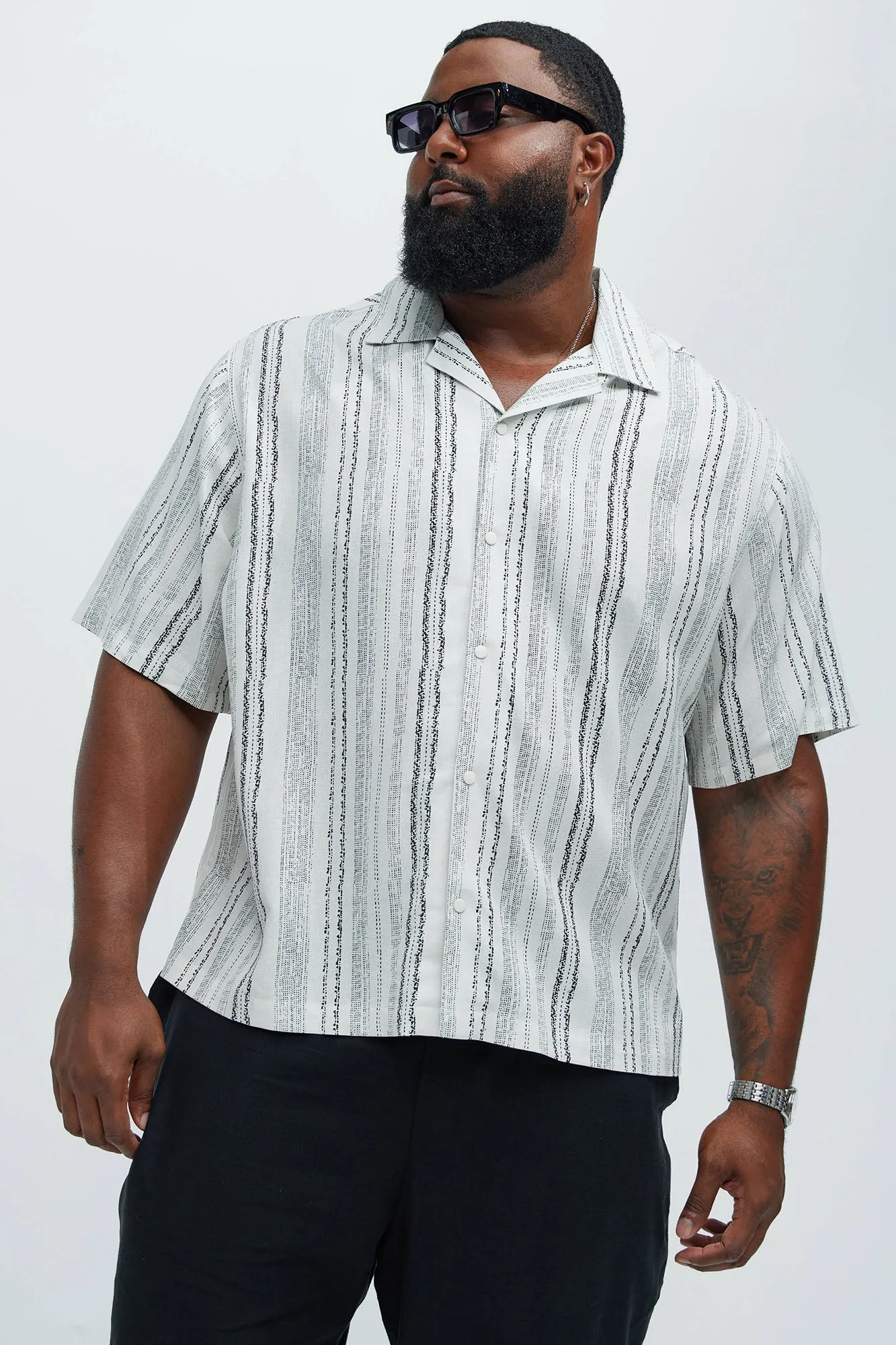Tristan Linen Shirt - Off White/combo sold by Fashion Nova product image thumbnail 4