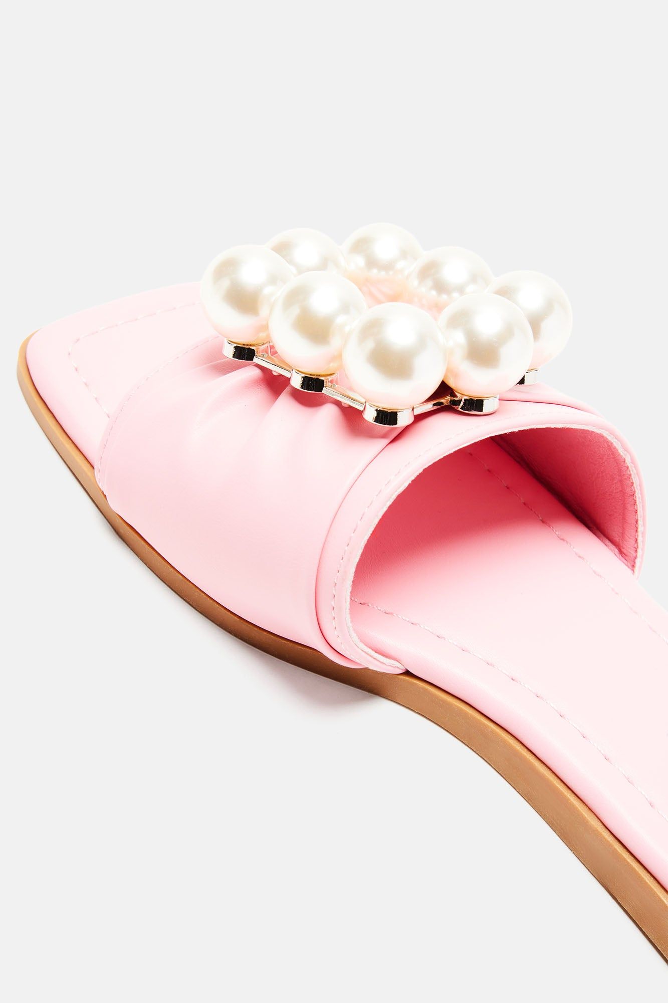 Pretty Pearls Flat Sandals - Pink sold by Fashion Nova product image thumbnail 4