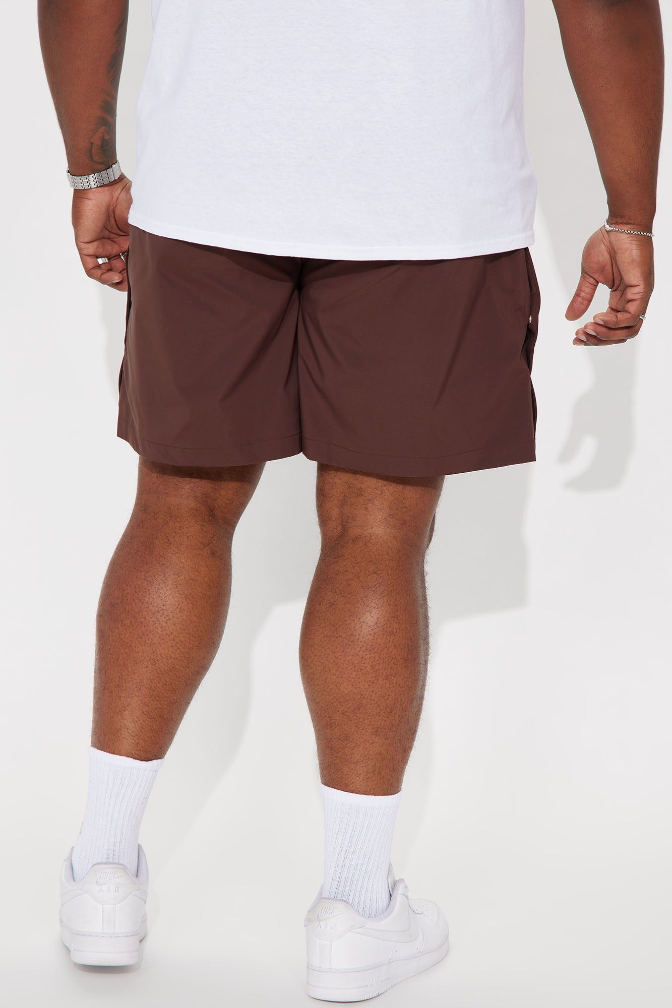 Side Buttons Nylon Shorts - Brown sold by Fashion Nova product image thumbnail 9
