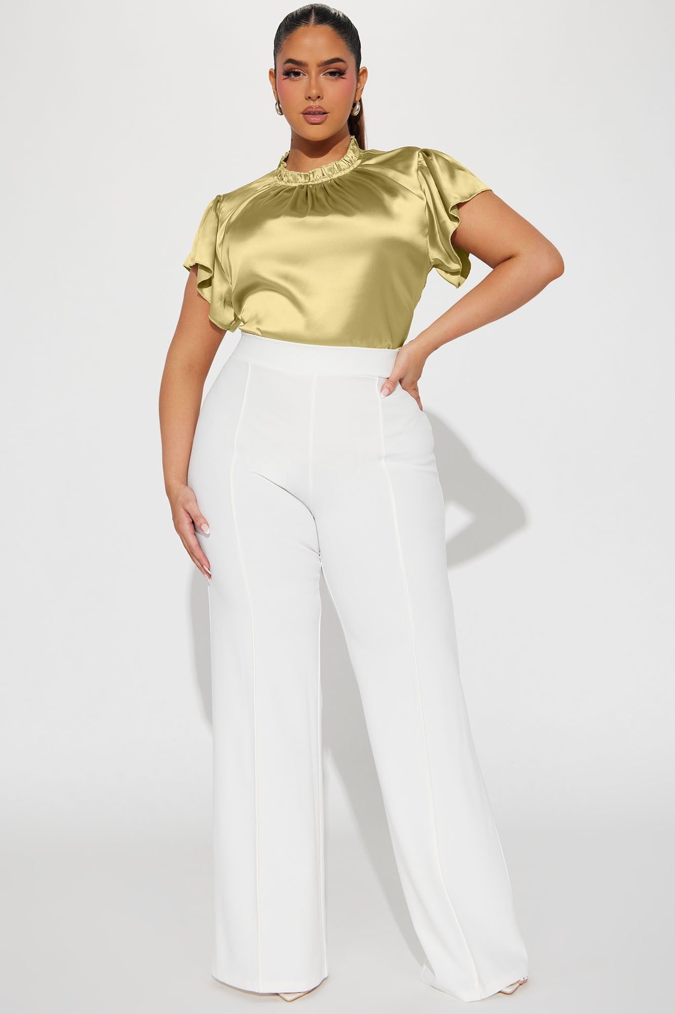 Tabitha Satin Blouse Top - Sage sold by Fashion Nova product image thumbnail 5