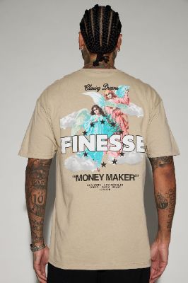 Finesse Money Maker Short Sleeve Tee - Sand sold by Fashion Nova