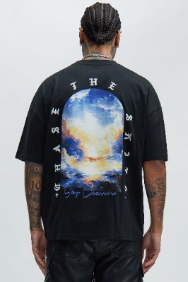Chase The Skies Oversized Short Sleeve Tee - Black sold by Fashion Nova