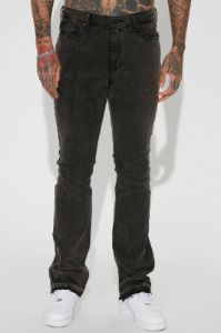 Lovin The Style Stacked Skinny Flare Jeans - Black Wash sold by Fashion Nova