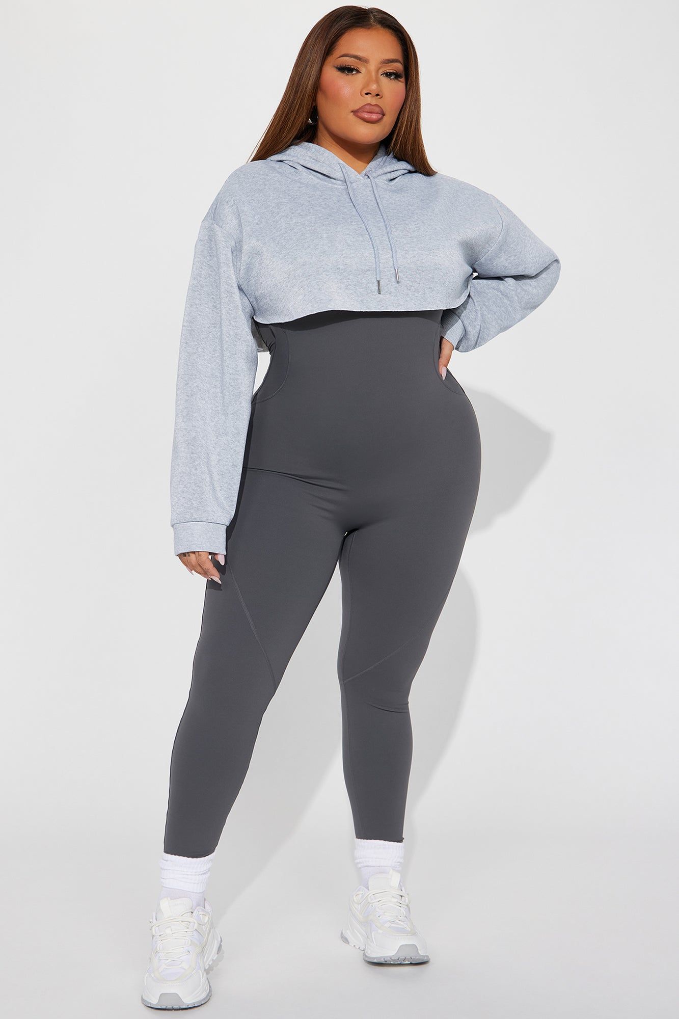 Lilian Cropped Lounge Hoodie - Heather Grey sold by Fashion Nova product image thumbnail 5