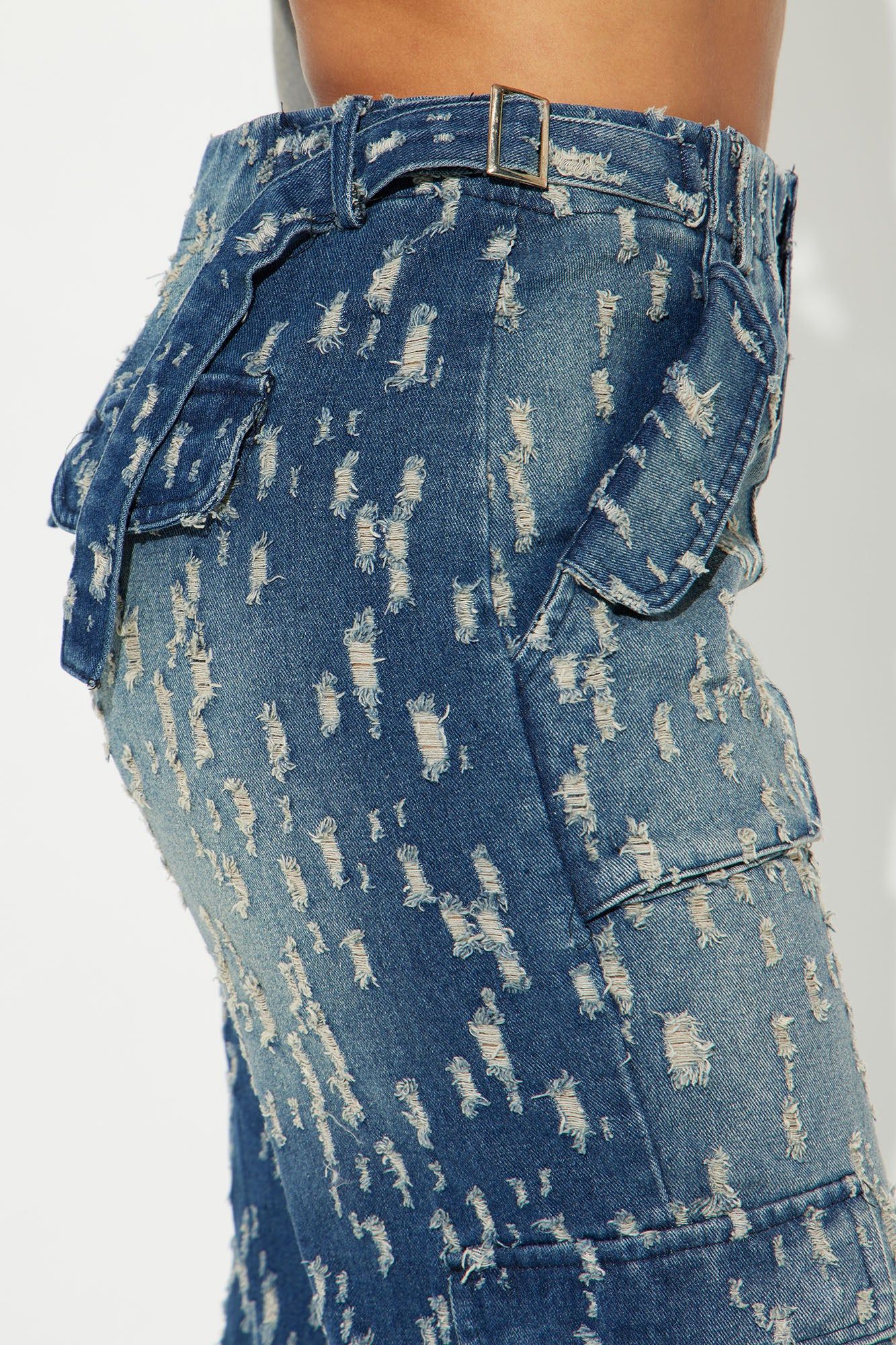 It Takes Two Tinted Cargo Jeans - Dark Wash sold by Fashion Nova product image thumbnail 4