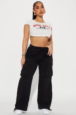 Over It Wide Leg Jogger - Black sold by Fashion Nova