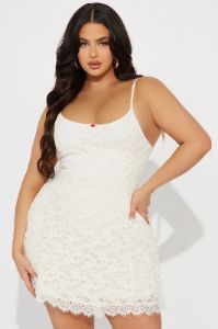 Andrea Lace Mini Dress - Ivory sold by Fashion Nova