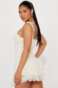 Andrea Lace Mini Dress - Ivory sold by Fashion Nova