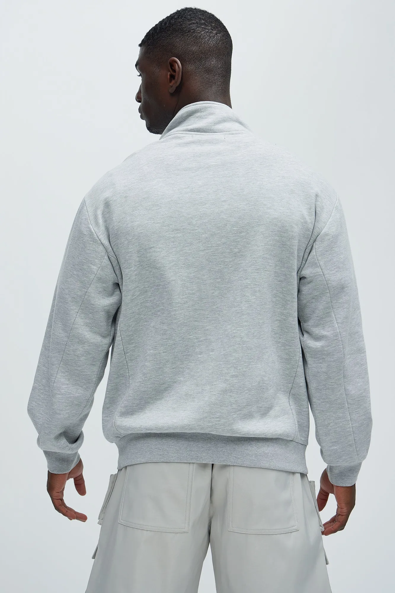 Tyson Quarter Zip Sweatshirt - Heather Grey sold by Fashion Nova product image thumbnail 3