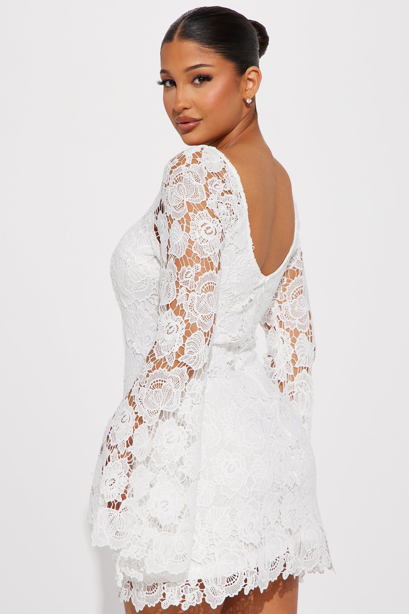 Krista Lace Mini Dress - White sold by Fashion Nova product image thumbnail 3