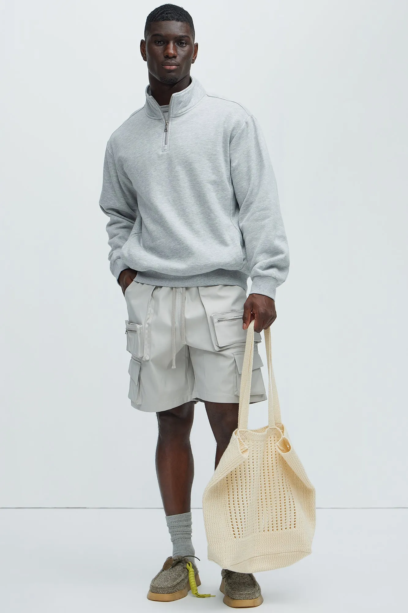 Tyson Quarter Zip Sweatshirt - Heather Grey sold by Fashion Nova product image thumbnail 2