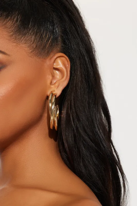 Intertwist Hoop Earrings - Gold sold by Fashion Nova