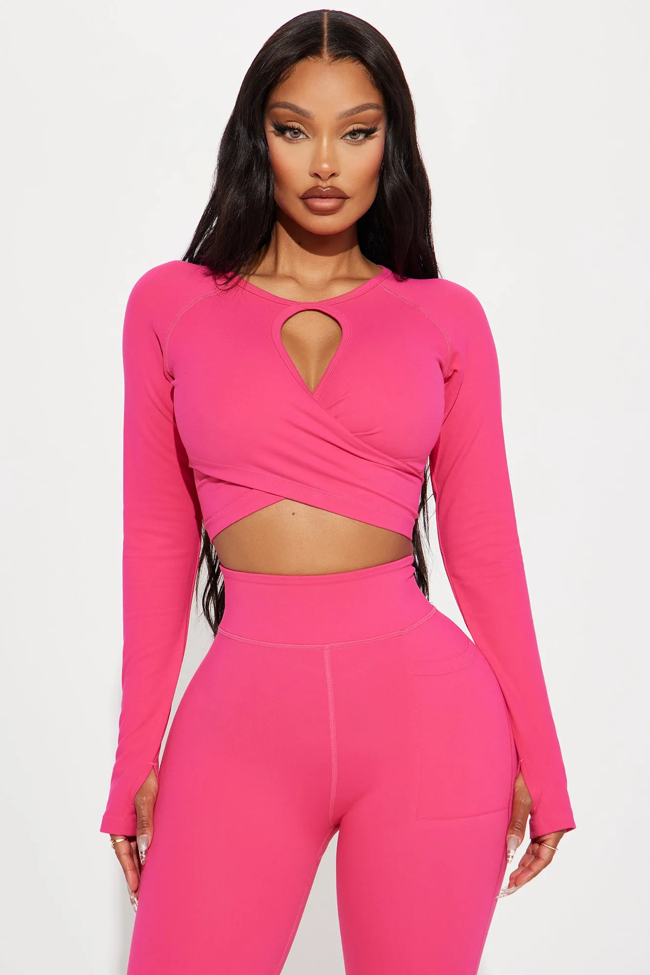 Deep Bend Super Soft Active Top - Fuchsia sold by Fashion Nova