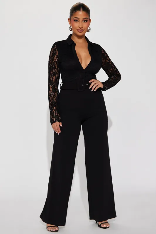 Write It Down Jumpsuit - Black sold by Fashion Nova