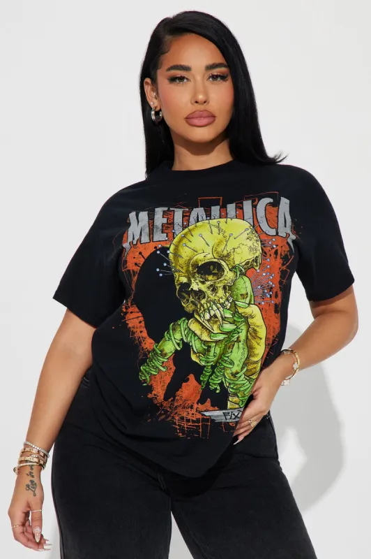 Metallica Biting Skull Graphic Tee - Black sold by Fashion Nova