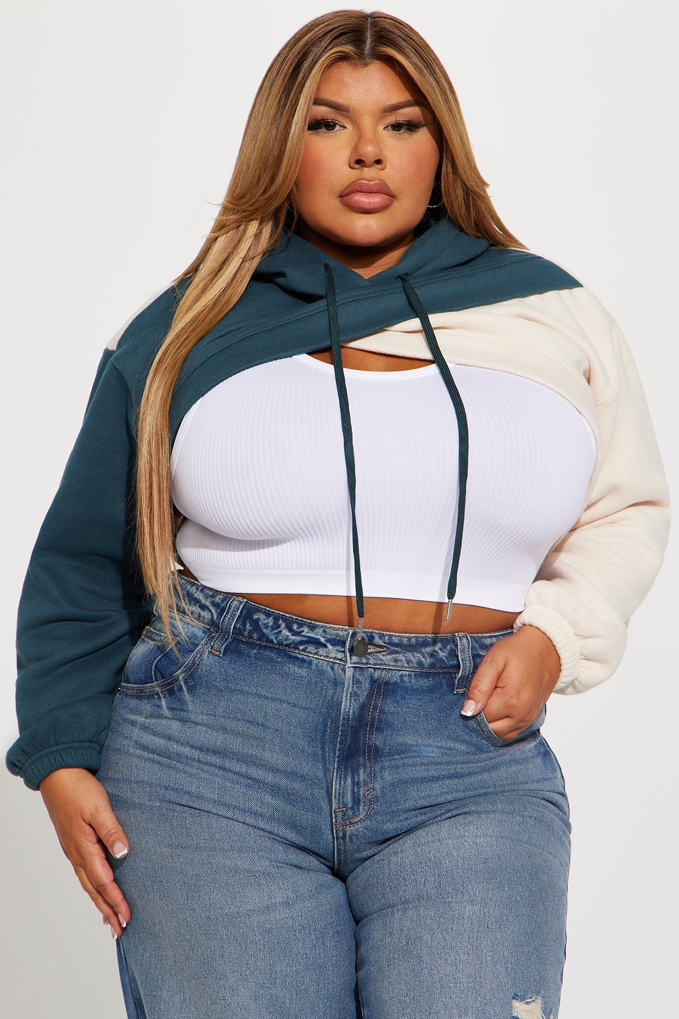 Chill Babe Cropped Lounge Hoodie - Hunter sold by Fashion Nova product image thumbnail 4