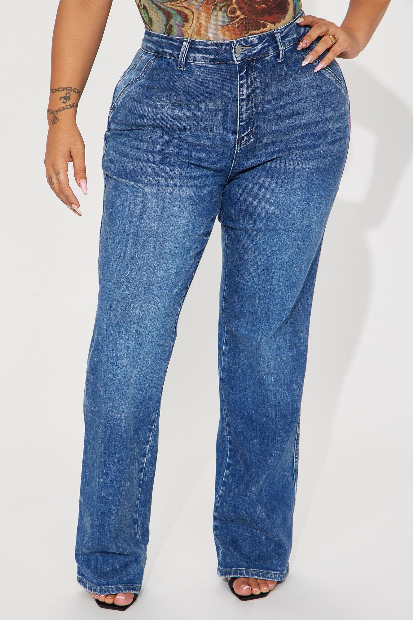 Making Good Points Stretch Flare Jeans - Medium Wash sold by Fashion Nova product image thumbnail 5