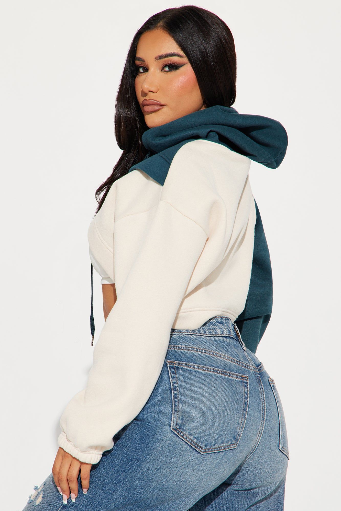 Chill Babe Cropped Lounge Hoodie - Hunter sold by Fashion Nova product image thumbnail 3
