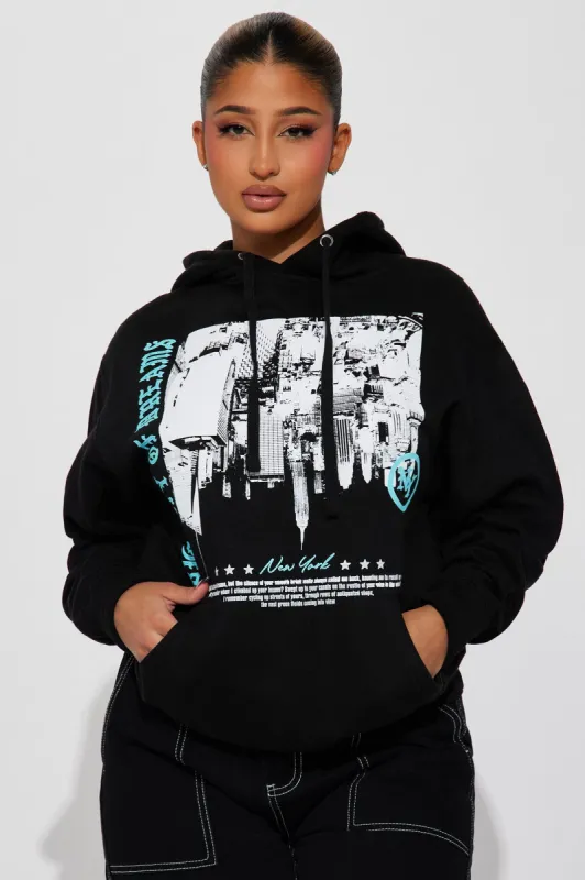 New York Blessed Love Hoodie - Black sold by Fashion Nova