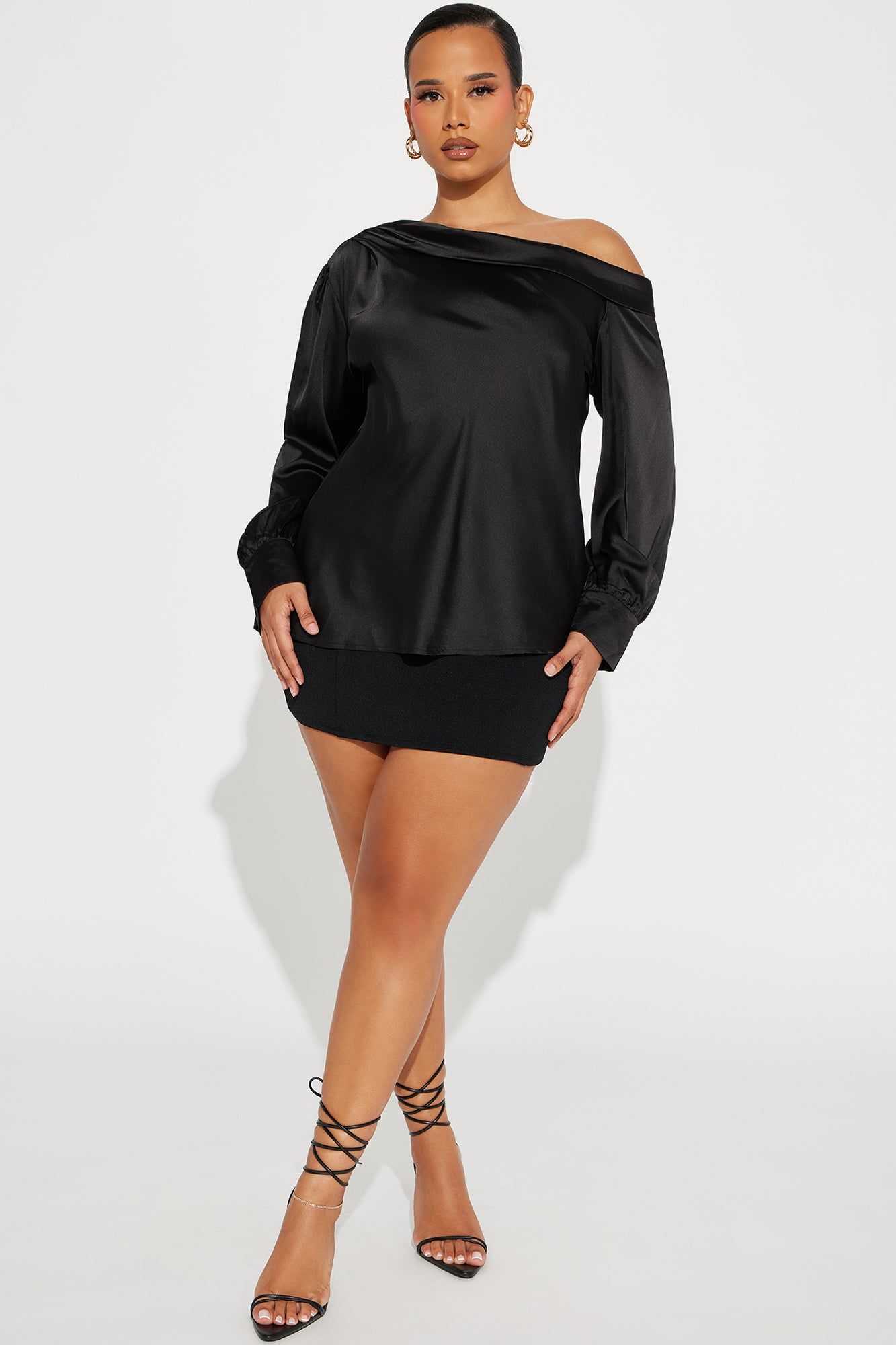 Twinkle Nights Satin Blouse Top - Black sold by Fashion Nova product image thumbnail 5