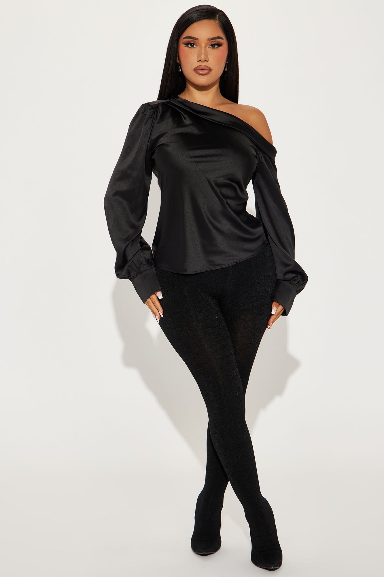 Twinkle Nights Satin Blouse Top - Black sold by Fashion Nova product image thumbnail 2