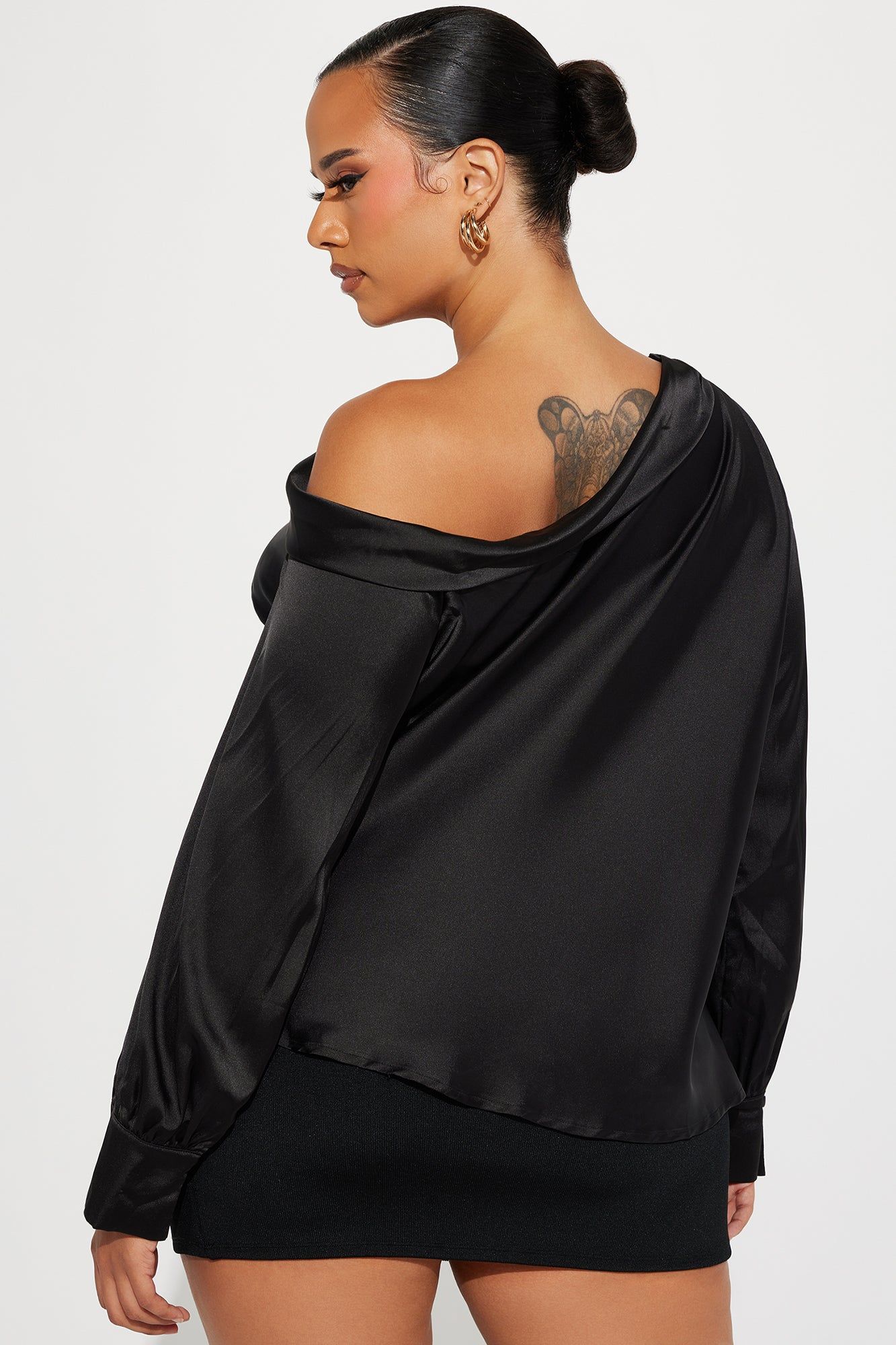 Twinkle Nights Satin Blouse Top - Black sold by Fashion Nova product image thumbnail 6