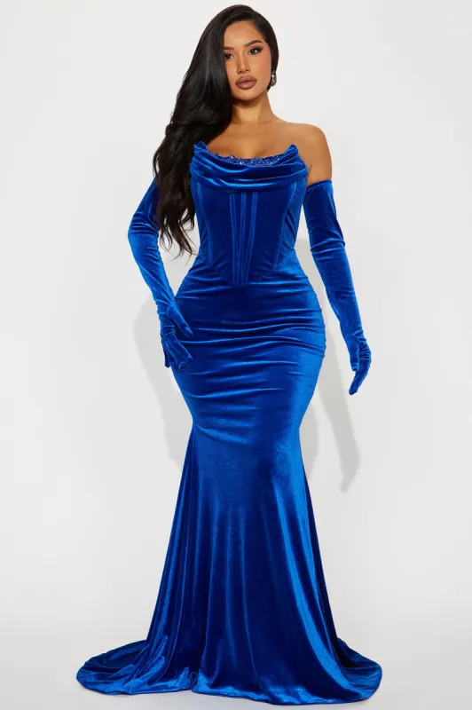 Monique Velvet Gown - Royal sold by Fashion Nova