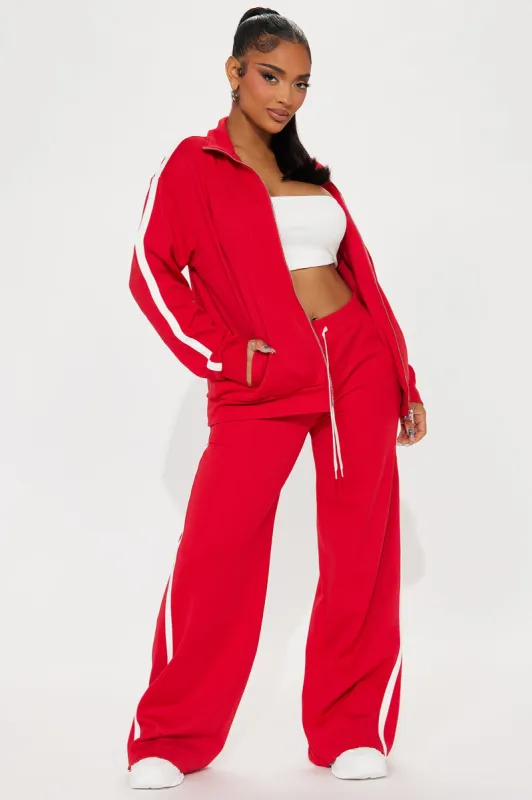 Lucca Oversized Track Pant Set - Red sold by Fashion Nova
