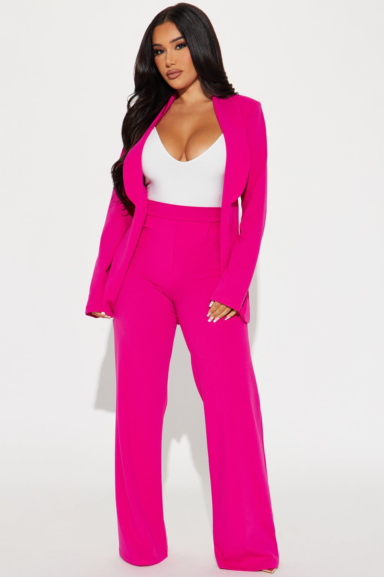 CEO Vibes Blazer Set - Pink sold by Fashion Nova