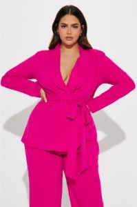 CEO Vibes Blazer Set - Pink sold by Fashion Nova