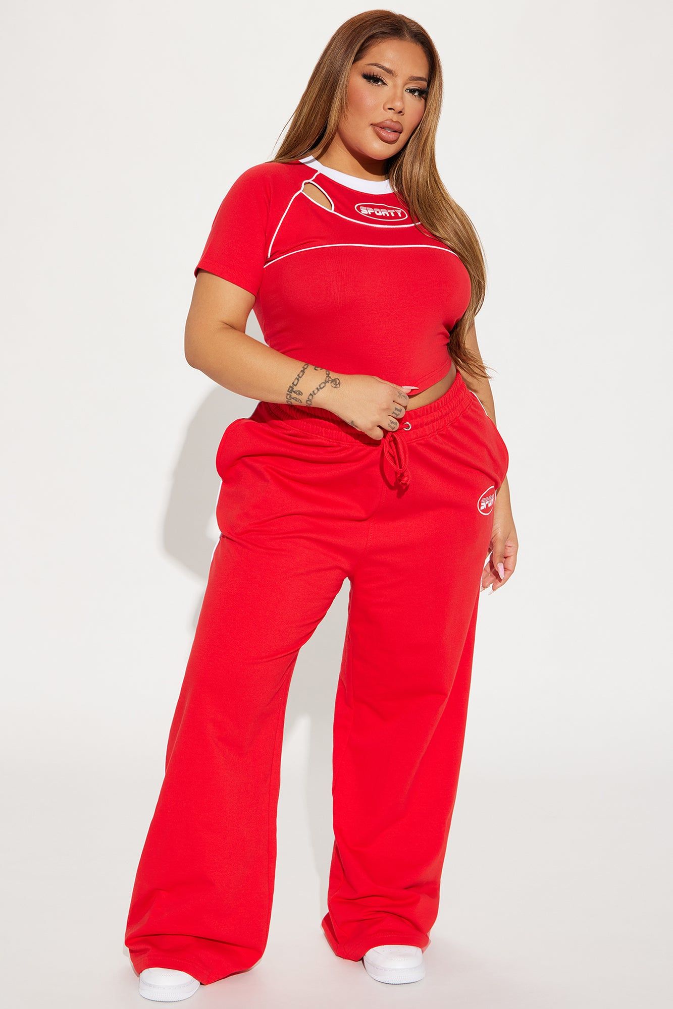 Sporty Contrast Cut Out Tee - Red sold by Fashion Nova product image thumbnail 5