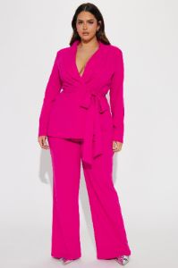 CEO Vibes Blazer Set - Pink sold by Fashion Nova