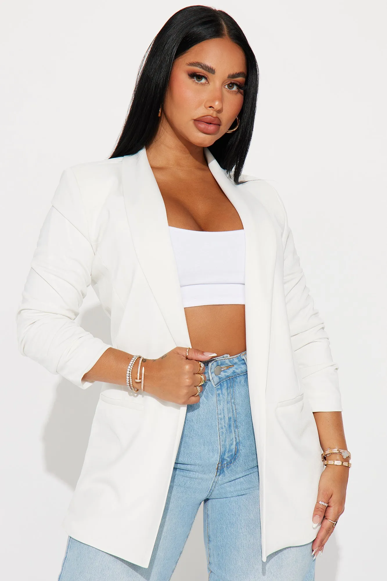 The Harlow Blazer - White sold by Fashion Nova