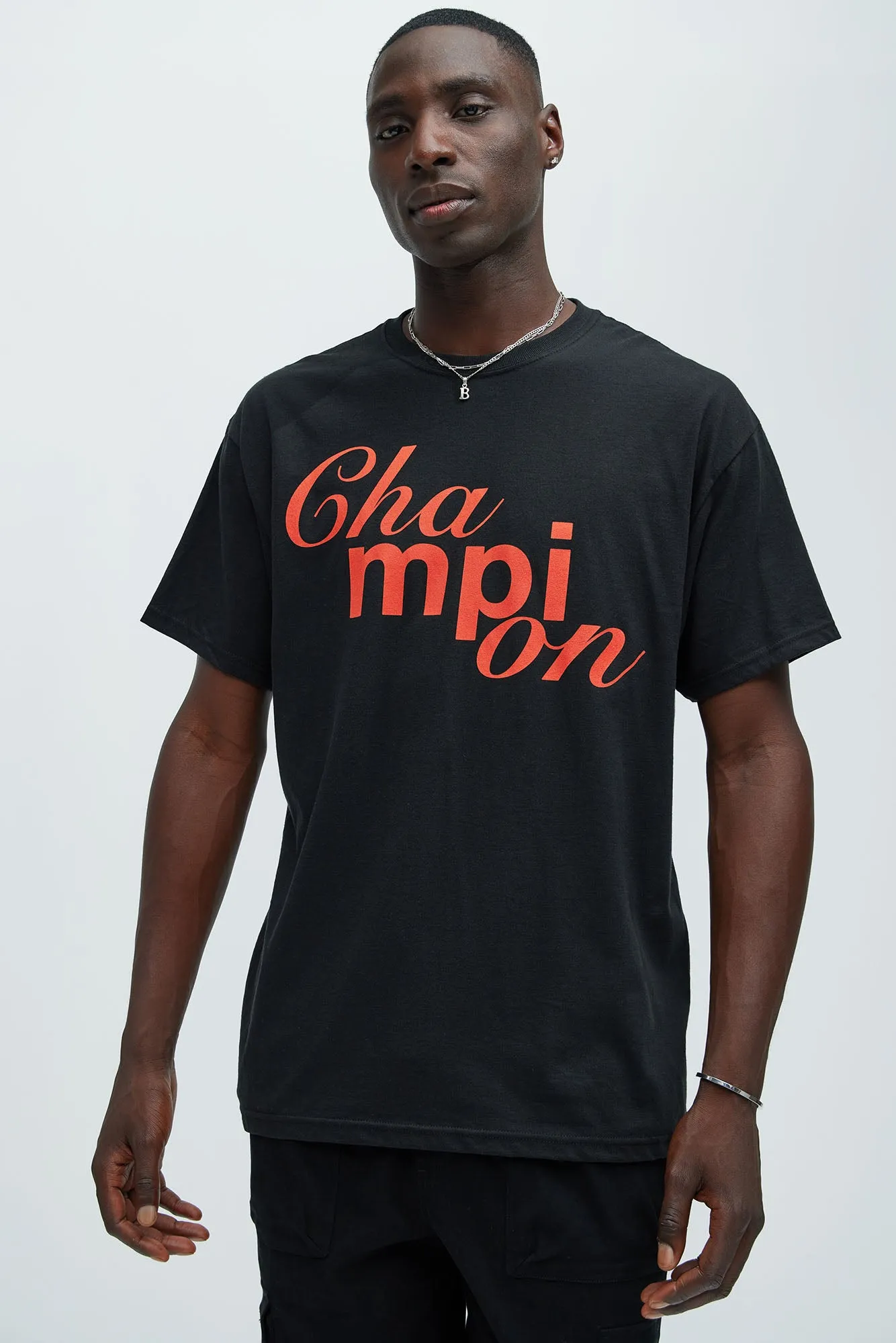 Champion Short Sleeve Tee - Black sold by Fashion Nova