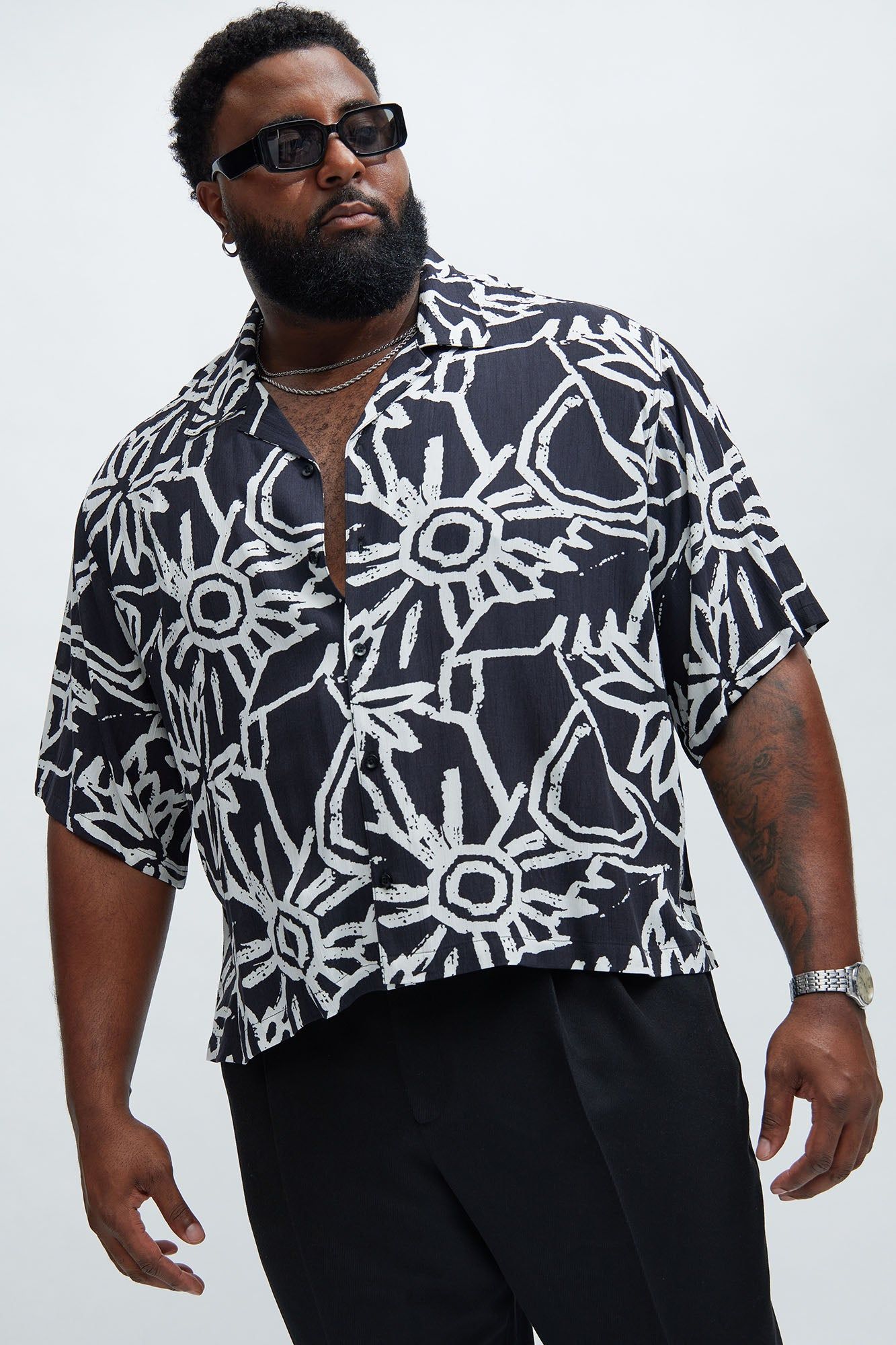 Flowered Up Shirt - White/Black sold by Fashion Nova product image thumbnail 5