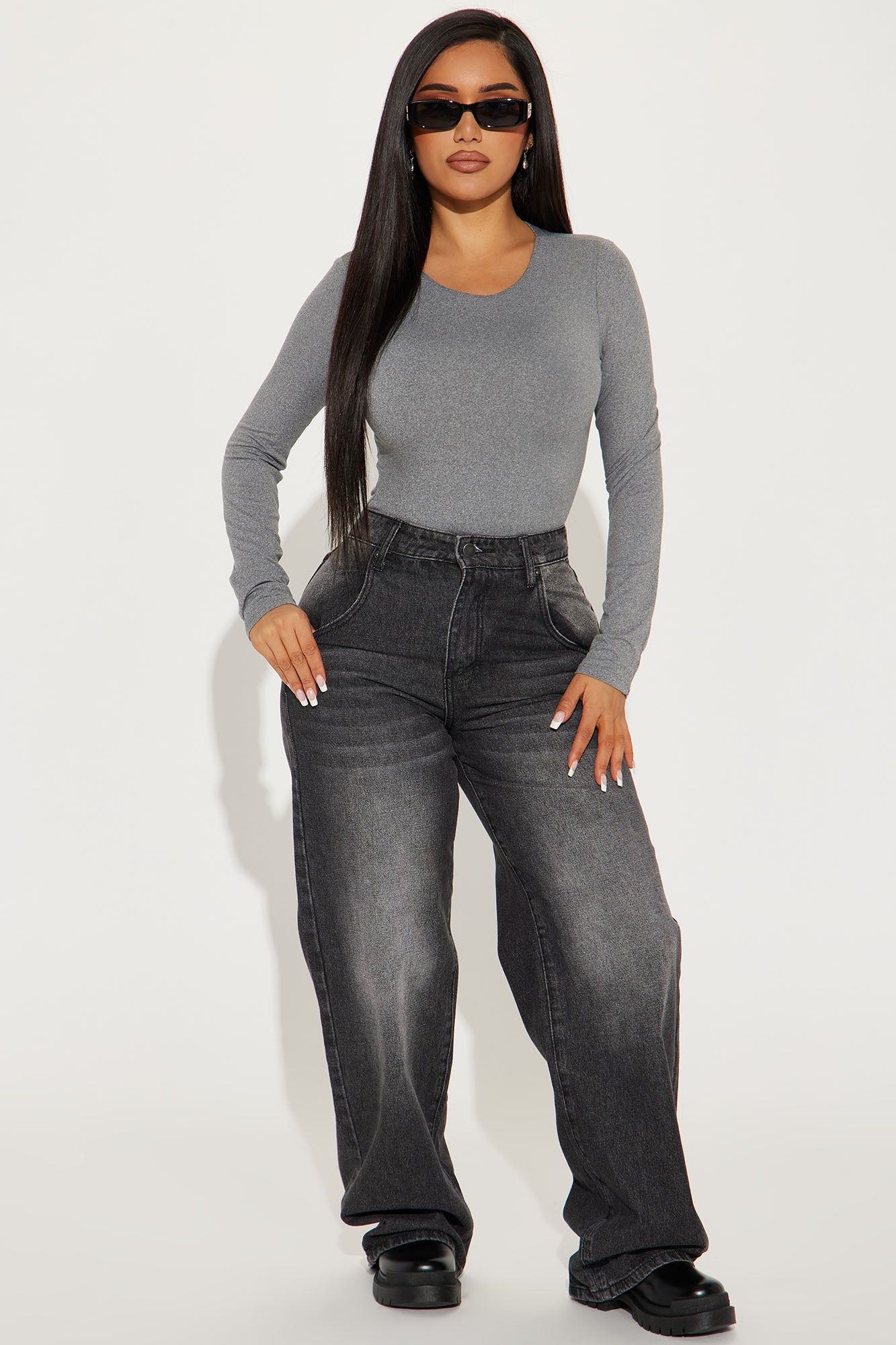 Kari Double Lined Bodysuit - Heather Grey sold by Fashion Nova product image thumbnail 2