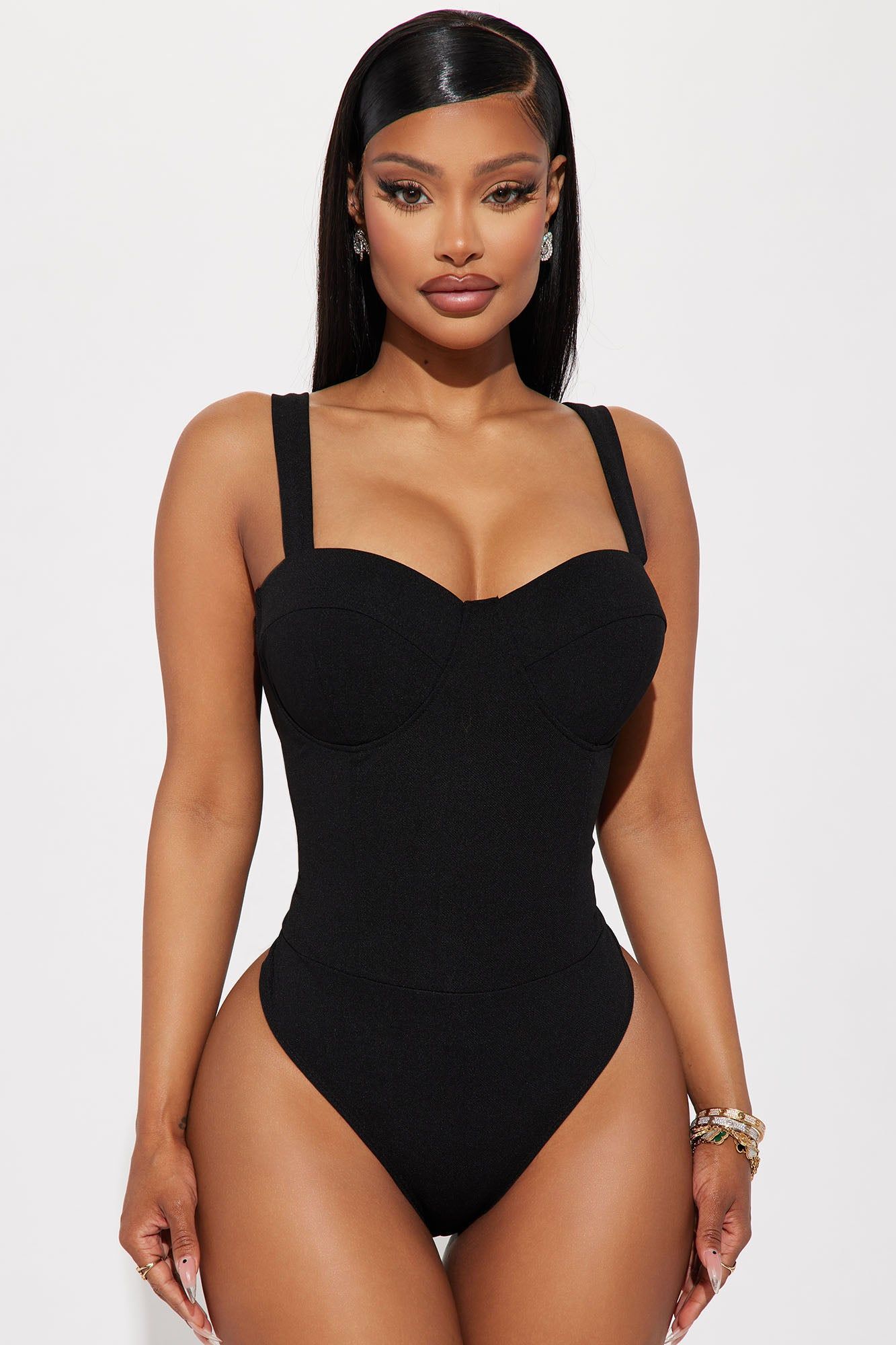 Feeling Romantic Bodysuit - Black sold by Fashion Nova