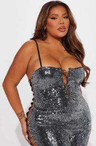 Dance On My Own Sequin Jumpsuit - Black sold by Fashion Nova