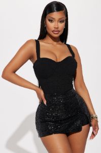 Feeling Romantic Bodysuit - Black sold by Fashion Nova