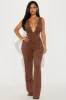 Looking For You Faux Suede Jumpsuit - Brown sold by Fashion Nova