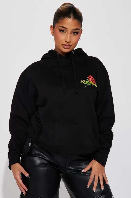 Los Angeles Rose Hoodie - Black sold by Fashion Nova