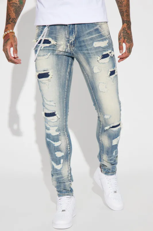 One Time Stacked Skinny Jeans - Medium Wash sold by Fashion Nova