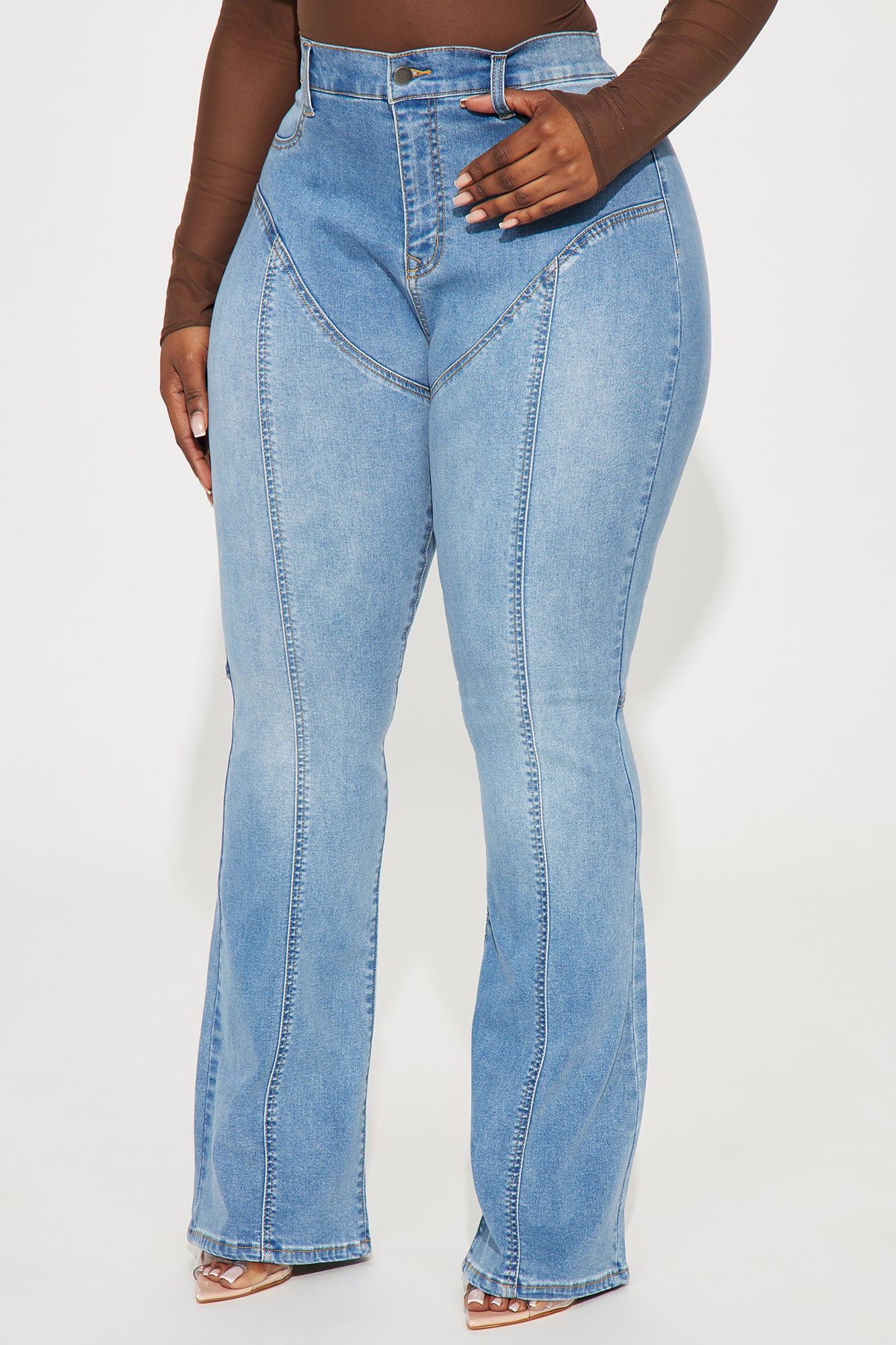 Hot Head Seamed Flare Jeans - Medium Wash sold by Fashion Nova product image thumbnail 5
