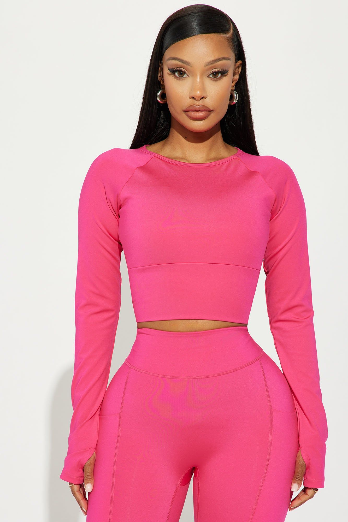 Warm Up Elevate Long Sleeve Active Top - Fuchsia sold by Fashion Nova