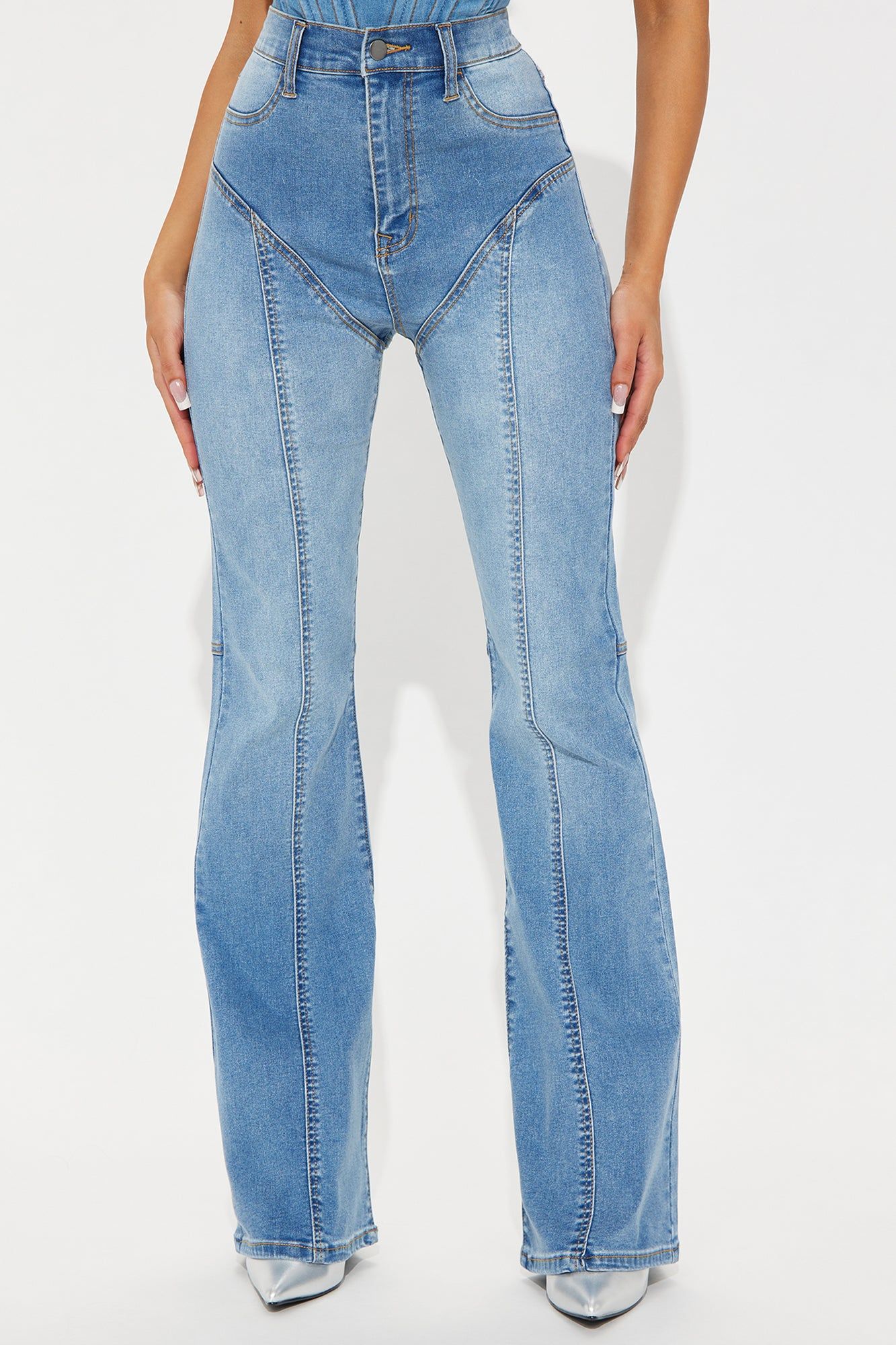 Hot Head Seamed Flare Jeans - Medium Wash sold by Fashion Nova product image thumbnail 2