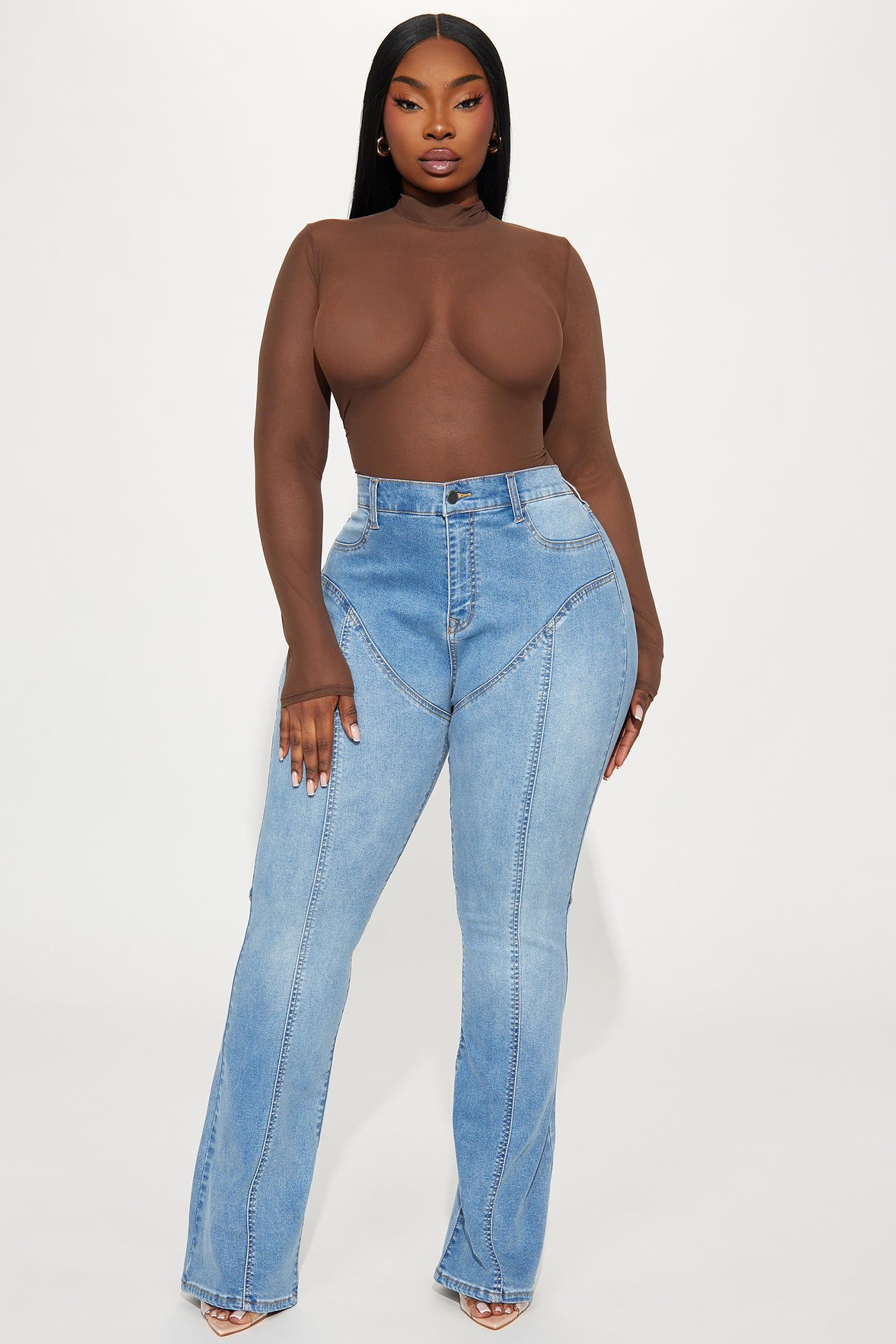 Hot Head Seamed Flare Jeans - Medium Wash sold by Fashion Nova product image thumbnail 4