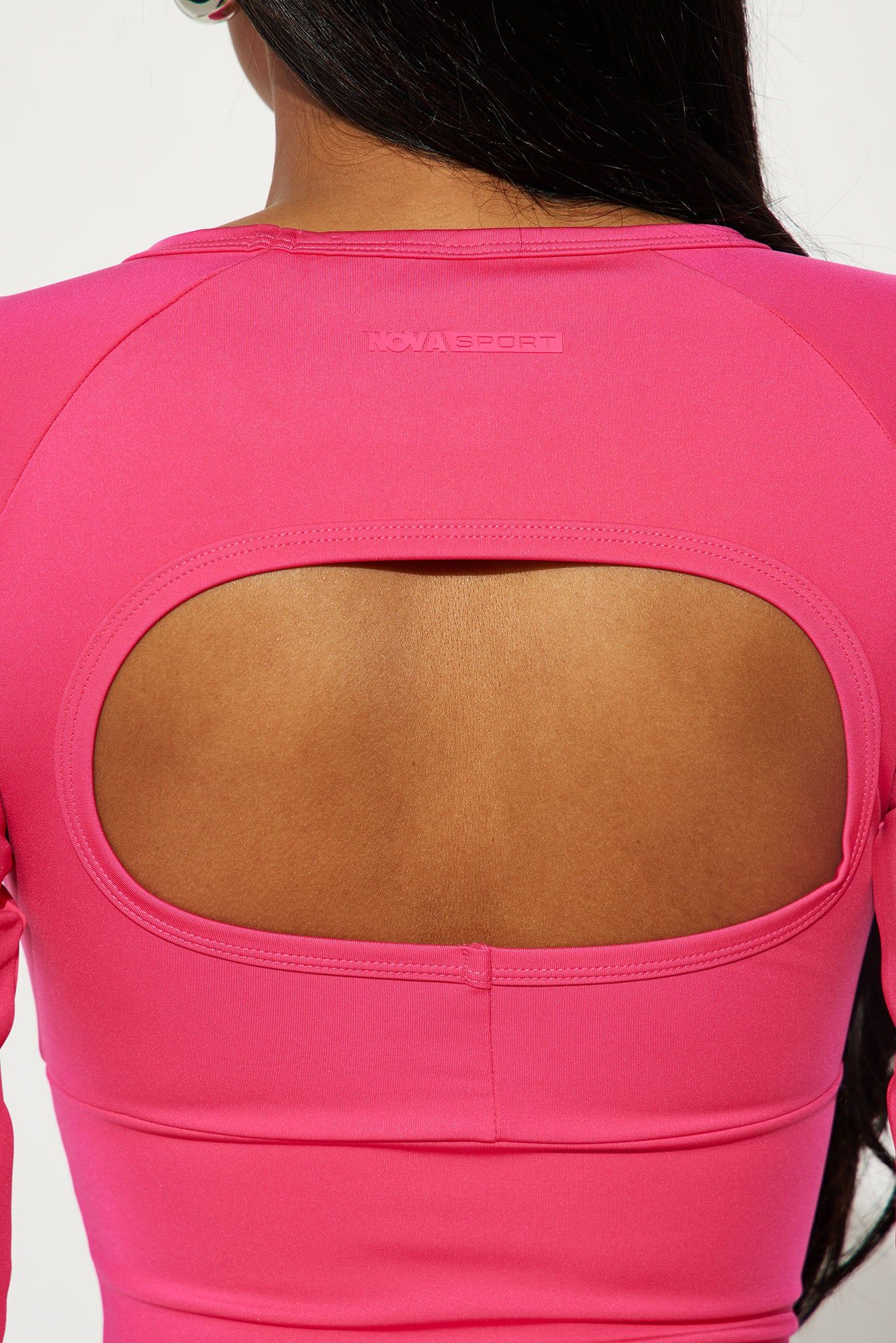 Warm Up Elevate Long Sleeve Active Top - Fuchsia sold by Fashion Nova product image thumbnail 4