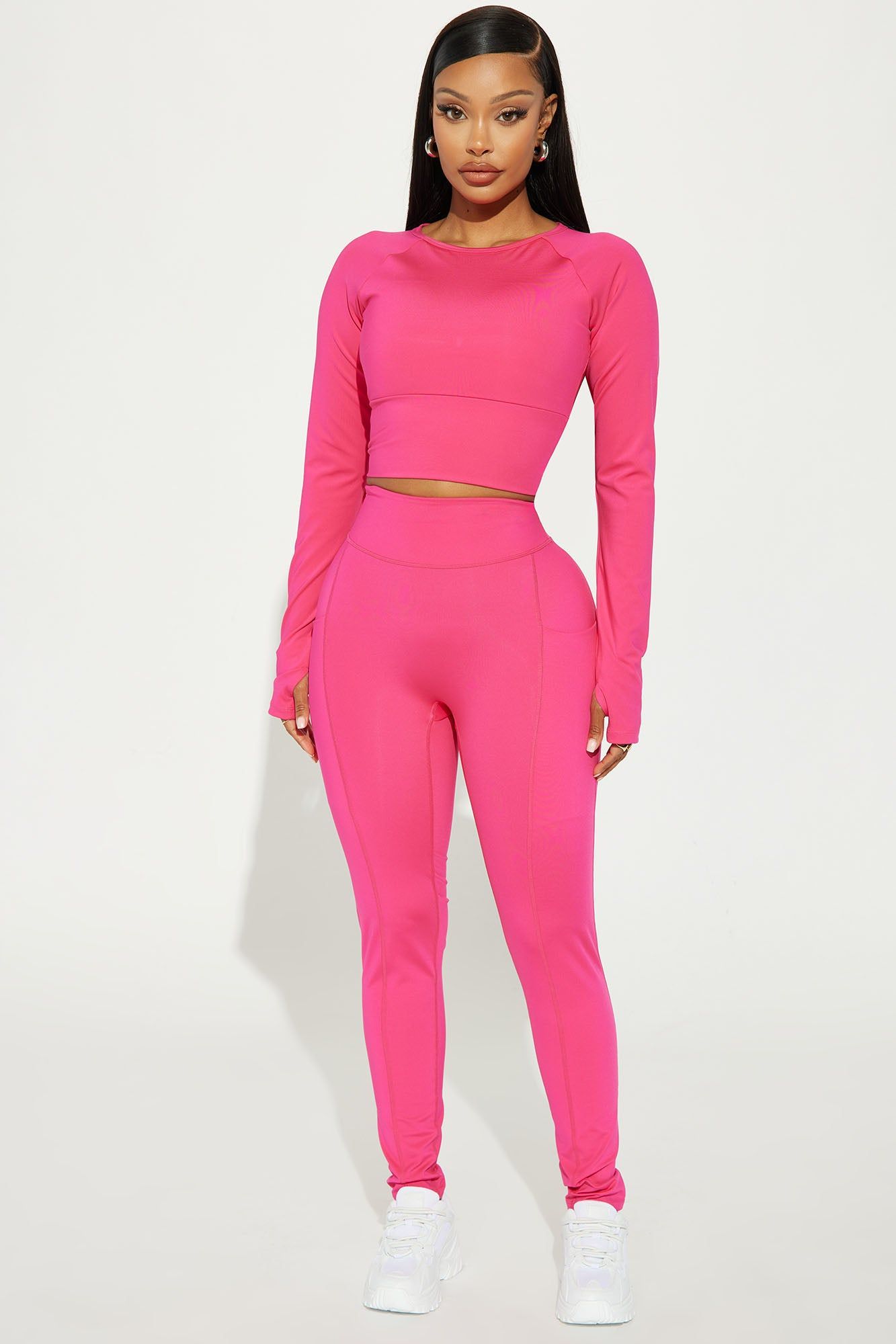 Warm Up Elevate Long Sleeve Active Top - Fuchsia sold by Fashion Nova product image thumbnail 2